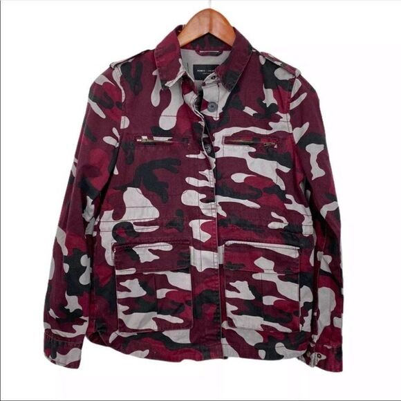ROMEO + JULIET COUTURE Camo Button Front Jacket Fall Essential Everyday Casual‎ - Picture 4 of 9